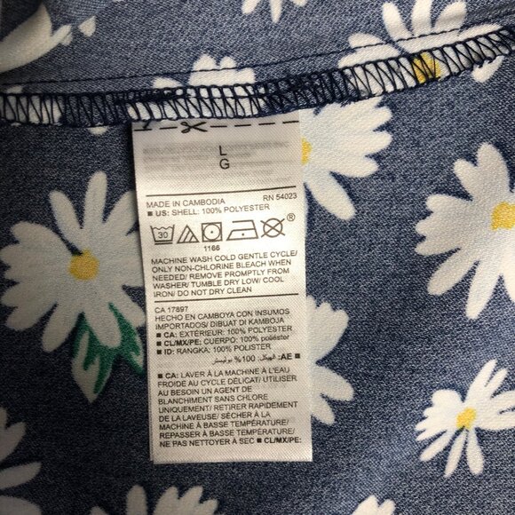 Old Navy Dress Daisy Print Womens Size Large Short Sleeve Lightweight Shift - Picture 6 of 7